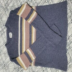 Arizona Jeans Company Stretchy Crew Neck Long Sleeve Horizontal Striped Sweater